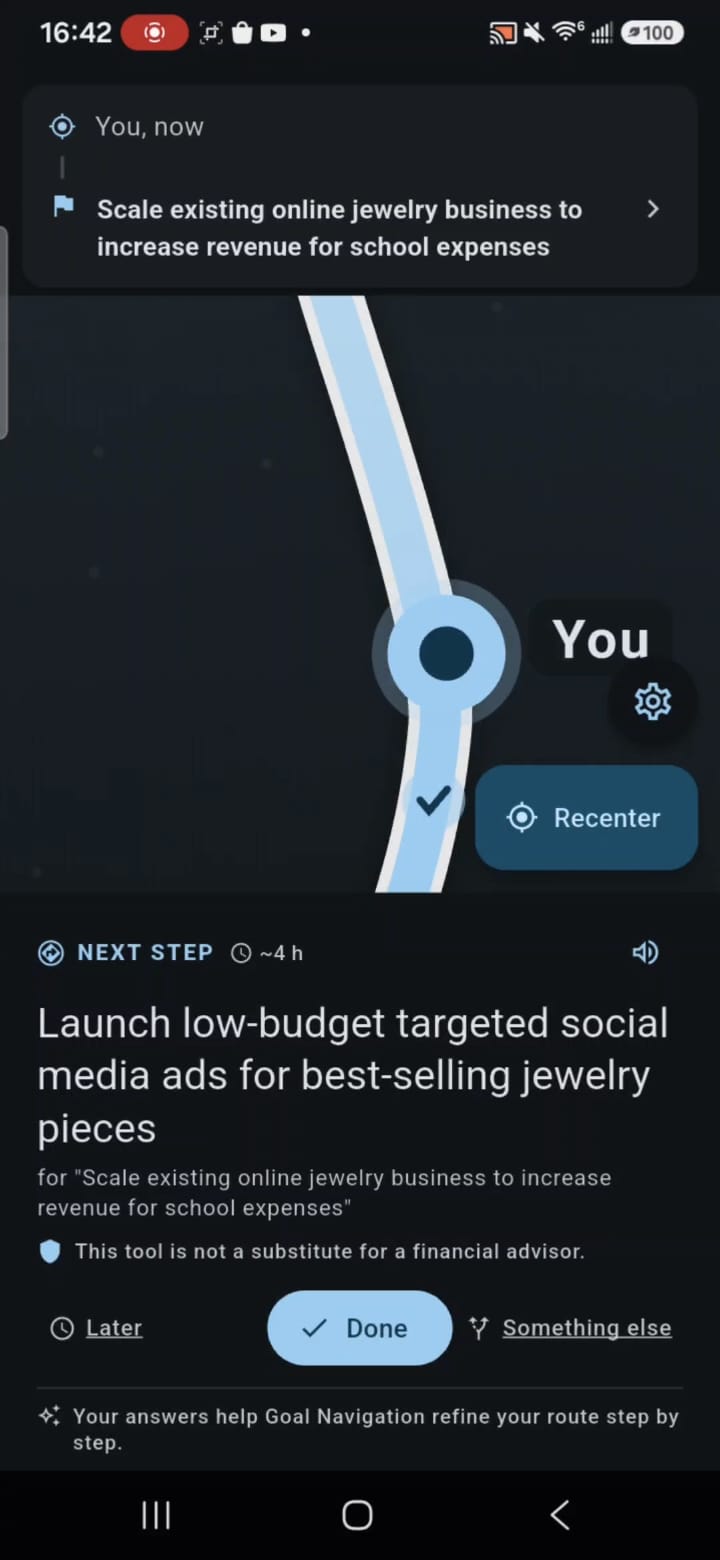 Goal Navigation screenshot