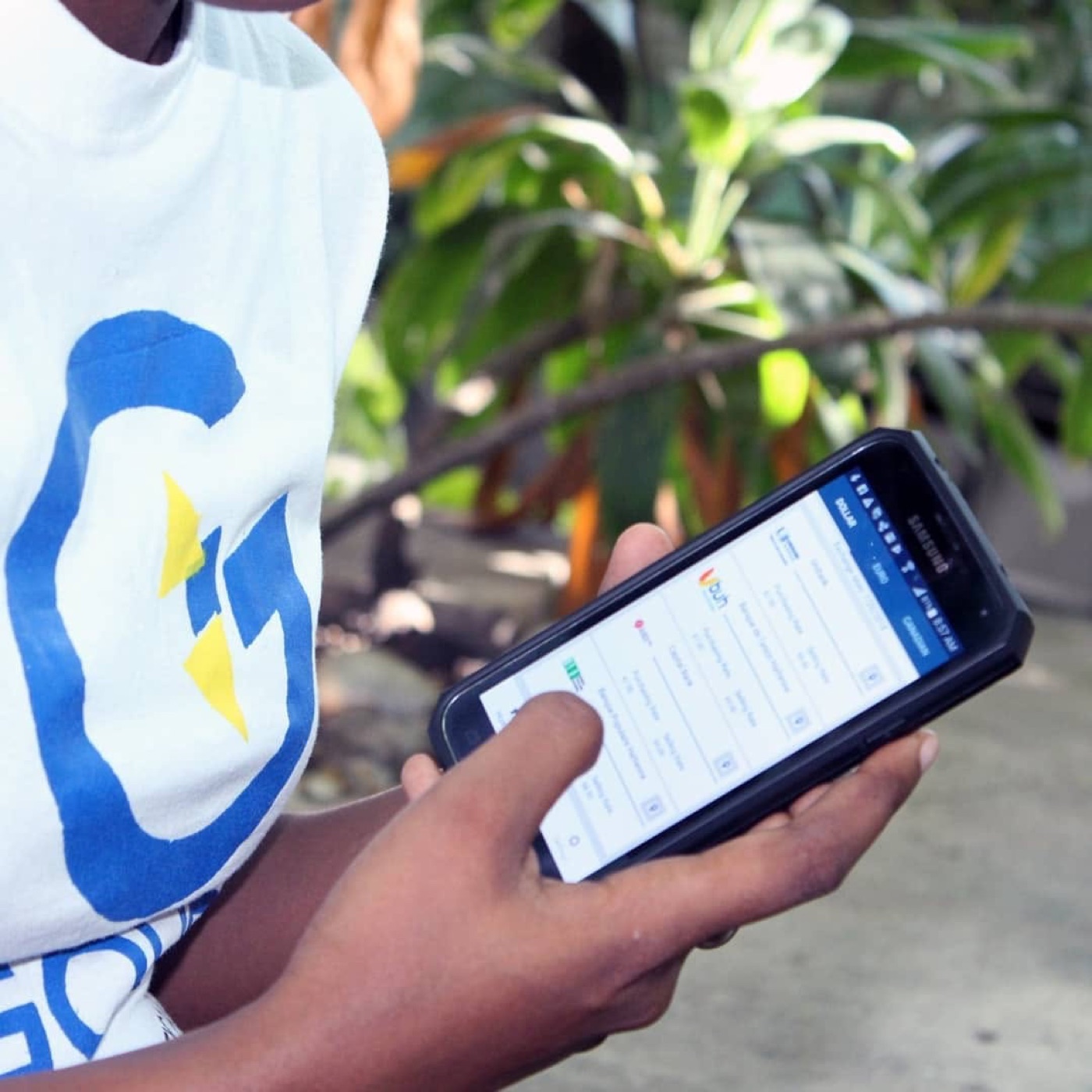 An early version of the app, in someone's hands.
